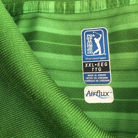 PGA Tour Airflux Men's XXL Short Sleeve Golf Polo Shirt Green - Picture 9 of 10